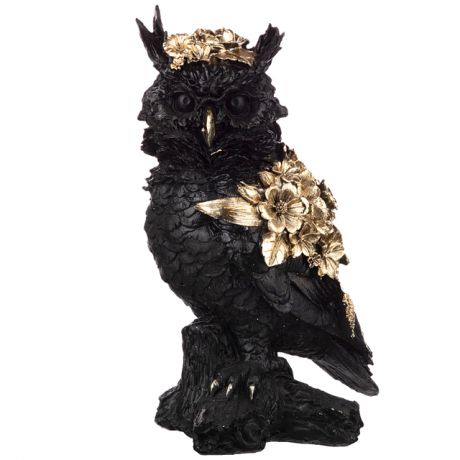 статуэтка LEFARD Flower fantasy Сова черная 12,5х11,5х22,5см полистоун