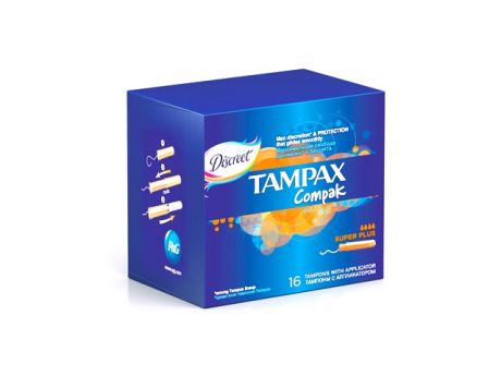 тампоны TAMPAX Compak Super Plus 16шт