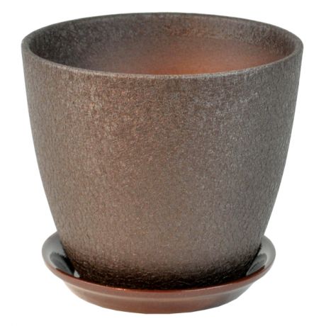 горшок керамический Бутон Винил, диаметр 18 см, 3,8 л, шоколад