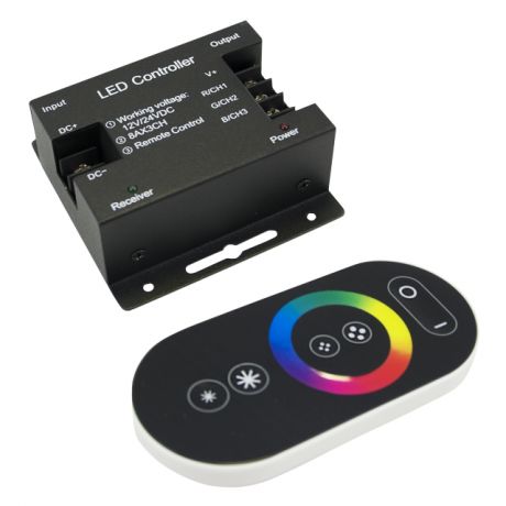 контроллер RGB OGM, 12В, 288Вт, 3х8А, радио пульт сенсорный
