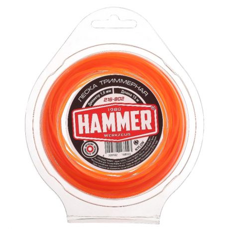леска для триммеров HAMMER ROUND, 1,6 мм, 15 м, круг