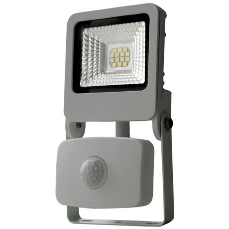 прожектор светодиодный UNIEL 10Вт IP54 195-240В алюминий с д/движения серый