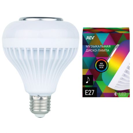 лампа REV музыкальная LED RGB E27 с Bluetooth колонкой и пультом