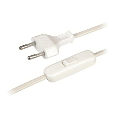 кабель для бра DUEWI 2x0,75 2 м. 2,5 А с выключателем, белый