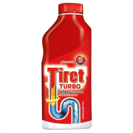 средство чистящее TIRET Turbo д/удаления засоров в трубах гель 0,5л