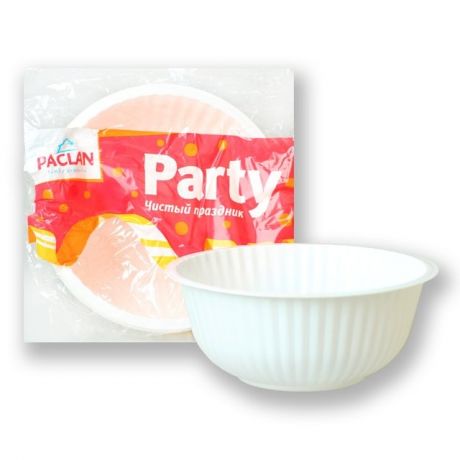 набор тарелок PACLAN Party 6шт 18,5см глубокие пластик белые
