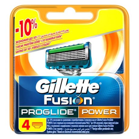 кассеты GILLETTE Fusion Pro Glide Power 4шт.