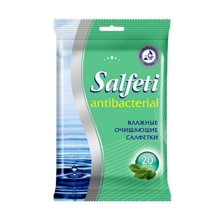 салфетки влажные SALFETI Antibacterial очищающие 20шт.