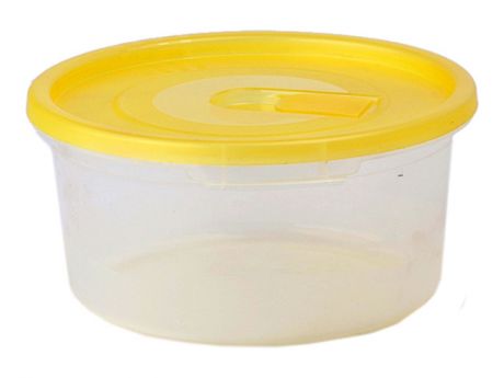 контейнер для продуктов смайл, 0,8 л, 7х15 см, круглый, с клапаном, пластик