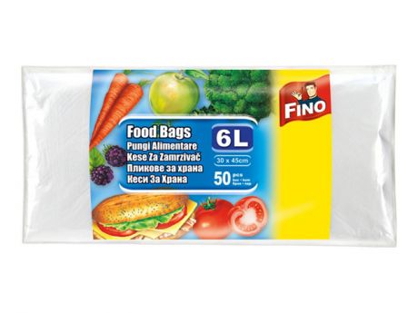 пакеты для продуктов FINO 30х45 см, 6 л, 50 шт, 9 мкм