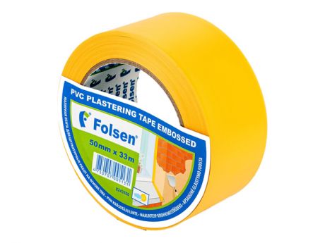 лента малярная Folsen 50мм x 33м желтая PVC, арт.0243350