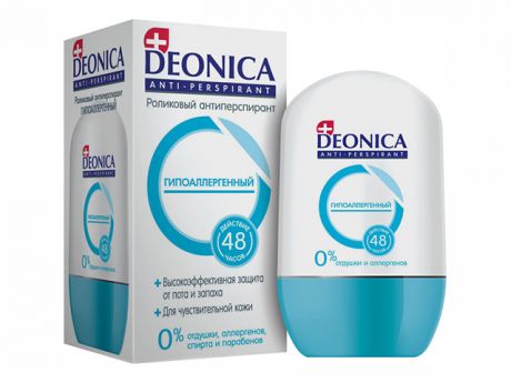 дезодорант женский DEONICA Гипоаллергенный, 45 мл ролик