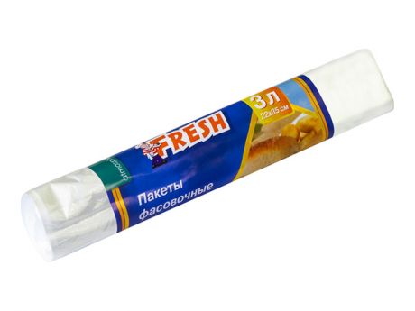 пакеты для продуктов FRESH 3 л, 50 шт 22х32 см, 6 мкм полиэтилен