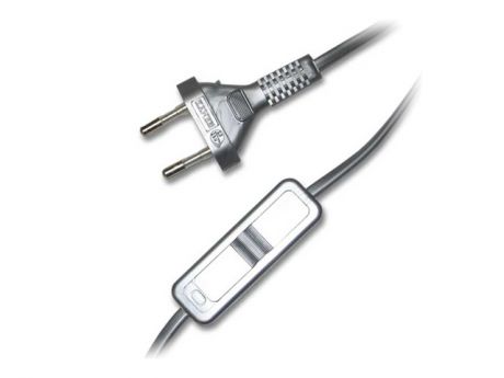 кабель для бра REV 2x0,75 1,9 м. 2,5 А с выключателем, серебро