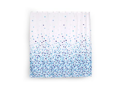 занавеска для ванной VERRAN Mozaic 180х180 см, голубой