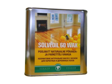 масло для пола VEKKER Wood Oil Solveoil 60 Wax с воском 1л, арт.SH000211