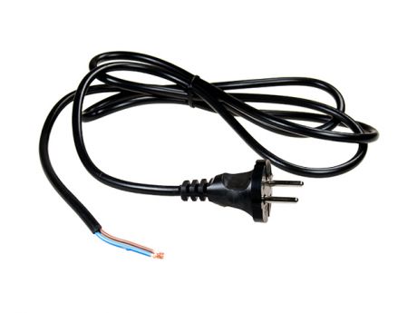 кабель с вилкой 2x0,5 1,7 м. 6 А без выключателя, черный