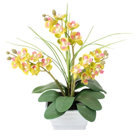 растение искусственное в горшке Орхидея 30см цвет в асс-те