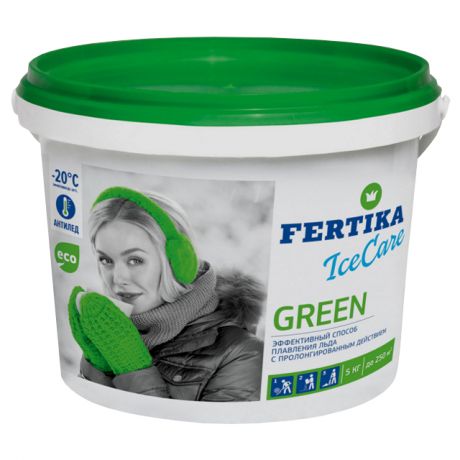 реагент противогололедный Fertika IceCare Green 5кг
