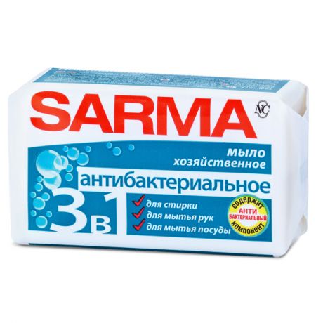 мыло хозяйственное SARMA с антибактериальным эффектом, 140 г
