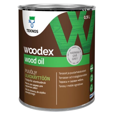 масло для дерева ТEKNOS Woodex Wood Oil 0,9л серое, арт.ЭК000129670