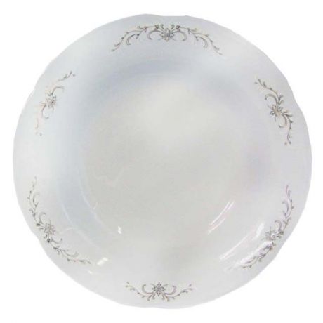 тарелка десертная CMIELOW Камелия Серый орнамент, 19см, фарфор