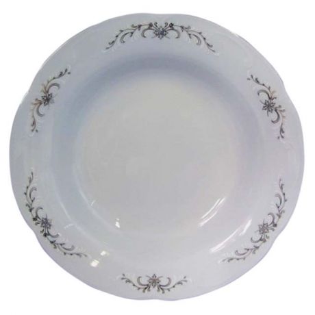 тарелка обеденная CMIELOW Камелия Серый орнамент, 24см, фарфор
