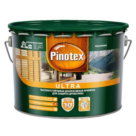 средство деревозащитное PINOTEX Ultra 9л бесцветное, арт.5270906