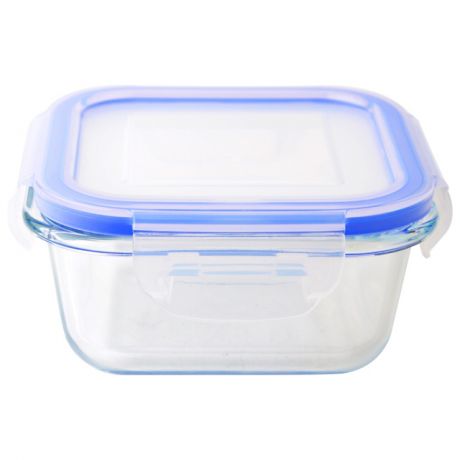 контейнер для продуктов MALLONY Cristallino, 0,53 л, 14,2х14х6,7 см, квадратный, жаропрочное стекло, пластик
