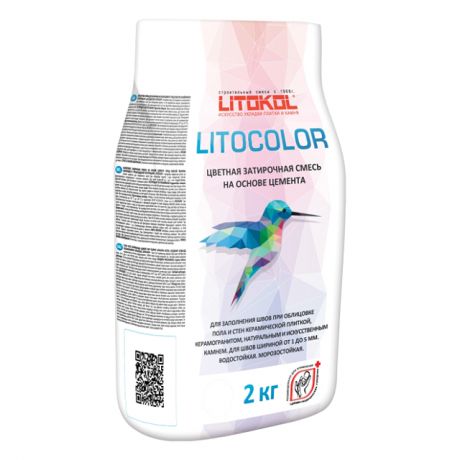затирка для швов LITOKOL Litocolor 1-5мм 2кг белый, арт.С00/2al
