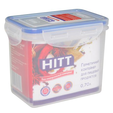 контейнер для продуктов HITT, 0,7 л, 13х9х10 см, прямоугольный, пластик