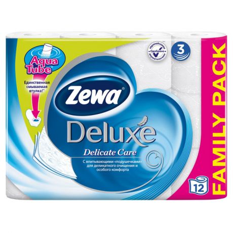 бумага туалетная ZEWA Deluxe=12 шт./уп. 3-сл, 145 листов