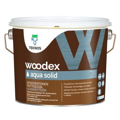 средство деревозащитное ТEKNOS Woodex Aqua Solid база А 2,7л белое, арт.ЭК000130614
