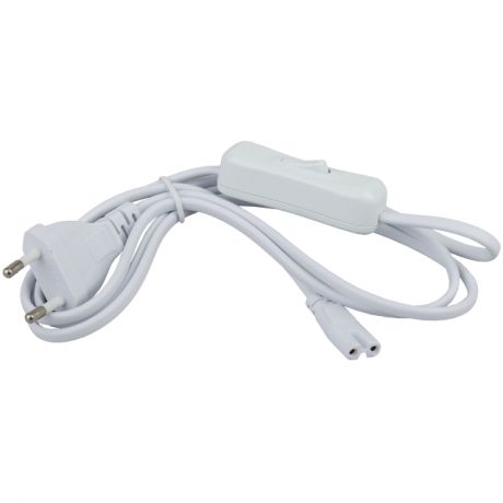 кабель для линейных светильников ЭРА 2x0,75 1,5 м. 6 А с выключателем, белый