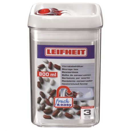 контейнер для продуктов LEIFHEIT Fresh&Easy 0,8 л квадратный, пластиковый