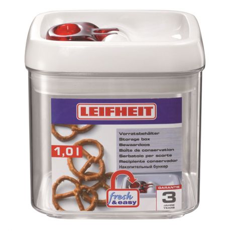 контейнер для продуктов LEIFHEIT Fresh&Easy 1 л квадратный, пластиковый
