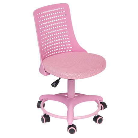 кресло компьютерное детское KIDDY, 430х370х830(940) мм, розовое, ткань, пластик, металл