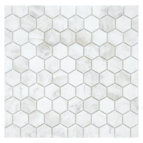 мозаика из натурального камня, 29,5х30,5х0,6, Dolomiti bianco MAT hexagon, белая