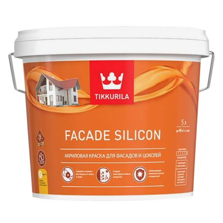 краска акриловая фасадная TIKKURILA Facade Silicon база А 5л белая, арт.700011475
