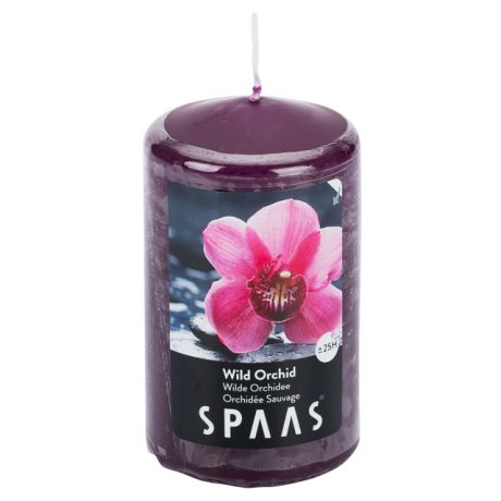 свеча-столбик SPAAS Дикая орхидея 6х10см 25ч/г аромат.