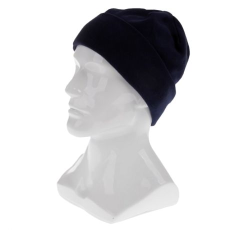 шапка с отворотом из флиса для взрослых размер 58-59 синяя