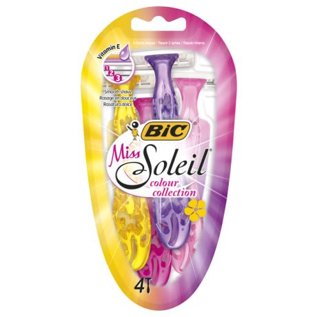 станок д/бритья BIC Miss Soleil Color Collection 4шт. однораз. женск.