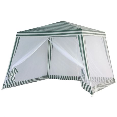шатер с антимоскитной сеткой 3x3x2,35м зелёно-белый