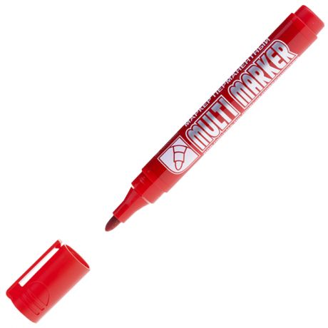 маркер перманентный CROWN Multi Marker пулевидный красный 3мм