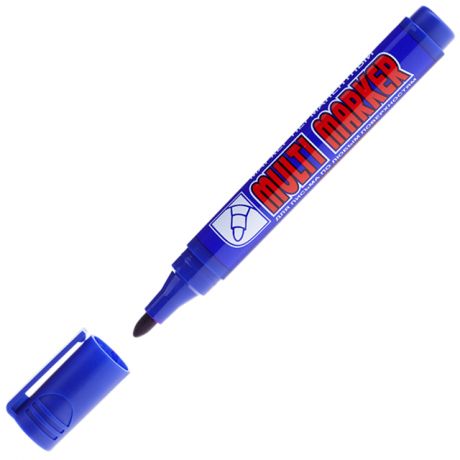 маркер перманентный CROWN Multi Marker пулевидный синий 3мм