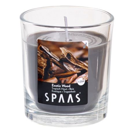 свеча в стекле SPAAS Экзотическое дерево 7х8,3см 25ч/г аромат.