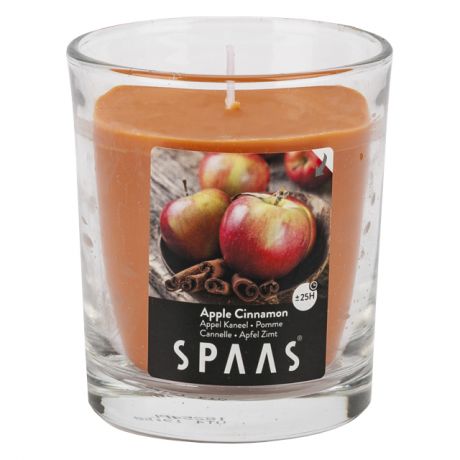 свеча в стекле SPAAS Яблоко с корицей 7х8,3см 25ч/г аромат.