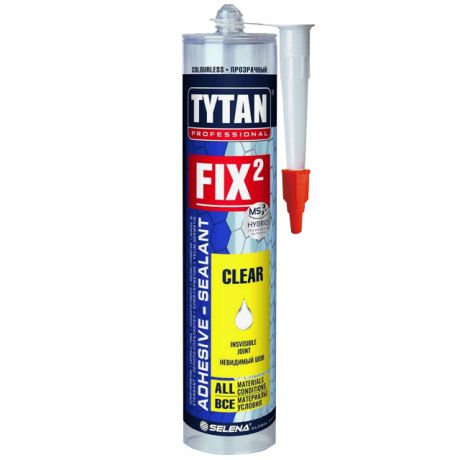 клей-герметик монтажный TYTAN Professional Fix2 Clear 290мл прозрачный, арт.73914