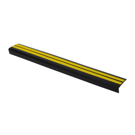 профиль антискользящий SALAG угловой 42х15мм 0,91м чёрный-жёлтый ПВХ с клеем