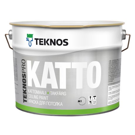 краска акрилатная ТEKNOS Teknospro Katto для потолков 9л белая, арт.ЭК000135706